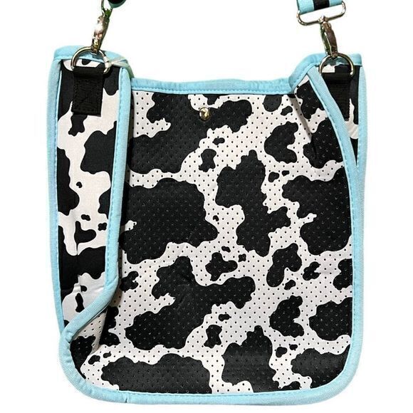 Simply Southern Neoprene Cow Large‎ and Mini Crossbody Purse Set Black White NWT - Picture 5 of 11